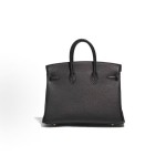 HERMES Birkin 25 Rose gold clasp platinum handbag 25 Women\'s Edition 89 Noir Black